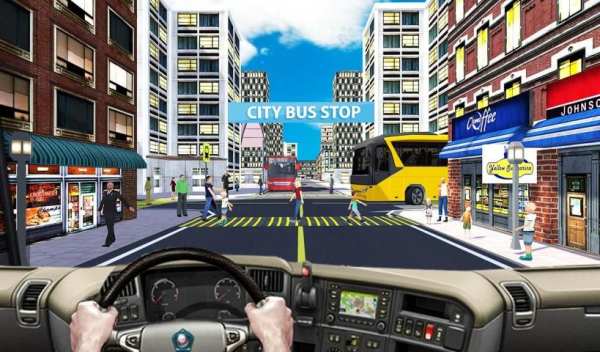 Offroad Coach Bus Driving Simulator 3D screenshot 2