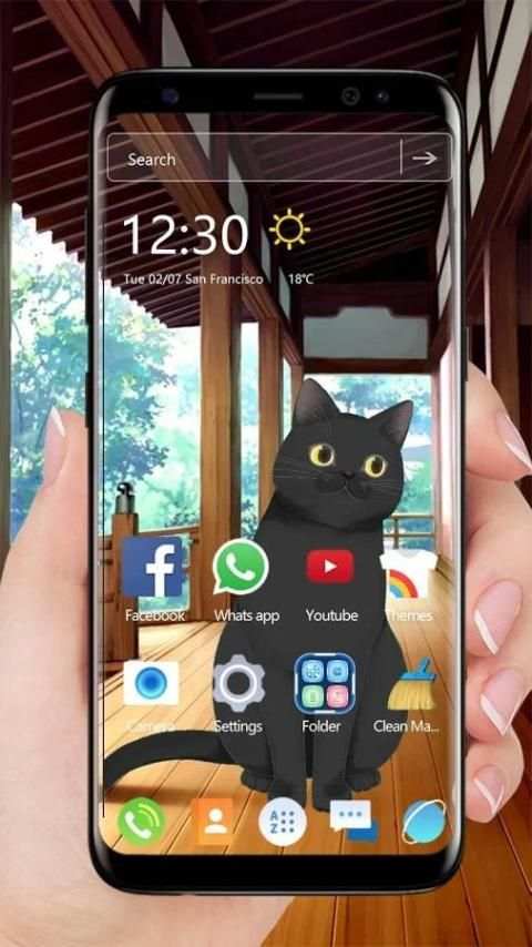 Black cat live wallpaper screenshot 3