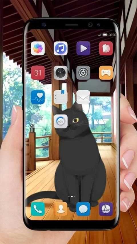 Black cat live wallpaper screenshot 1