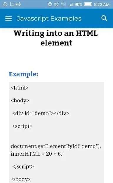 Javascript Examples screenshot 1