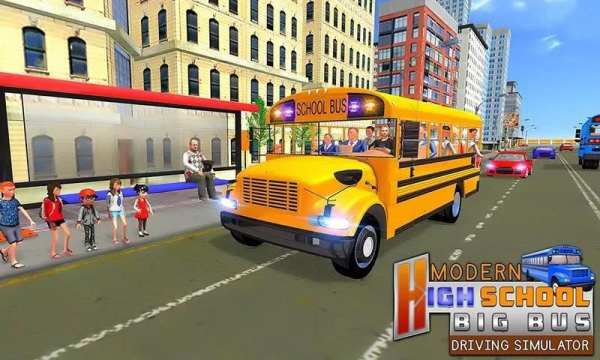 Modern High School Big Bus Driving Simulator screenshot 11