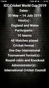ICC Cricket World Cup 2019 Schedule screenshot 1