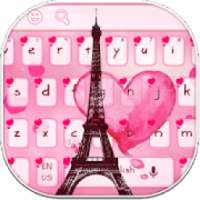 Pink Eiffel Tower Keyboard Theme on 9Apps