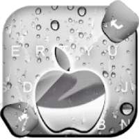 Raindrops Silver Apple Keyboard Theme on 9Apps