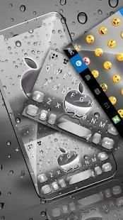Raindrops Silver Apple Keyboard Theme screenshot 4