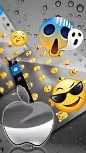 Raindrops Silver Apple Keyboard Theme screenshot 3