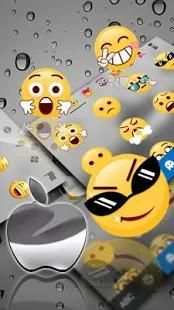 Raindrops Silver Apple Keyboard Theme screenshot 2