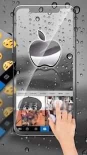 Raindrops Silver Apple Keyboard Theme screenshot 1