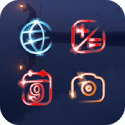 ikon Gradient Flash Icon Pack-Colorful Neon Icon Pack