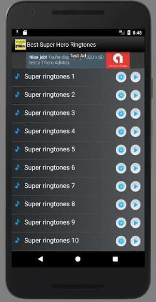 Superhero Ringtones स्क्रीनशॉट 2