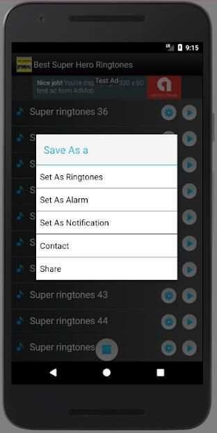 Superhero Ringtones स्क्रीनशॉट 4