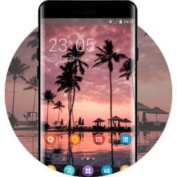 Beach theme vacation sunset happy flower आइकन