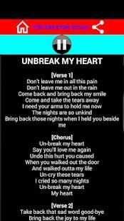 Toni Braxton Songs - Unbreak My Heart screenshot 2
