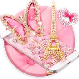 Pink Butterfly Eiffel Kitty Theme