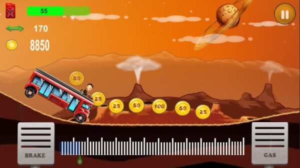 Upin Bus Extreme Hill Racing स्क्रीनशॉट 2