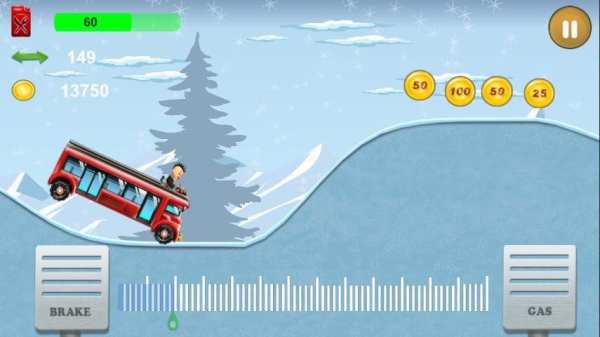 Upin Bus Extreme Hill Racing स्क्रीनशॉट 1