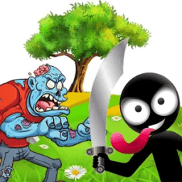 Stickman fights vs zombies: escape आइकन