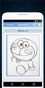 How to draw doraemon Characters screenshot 7