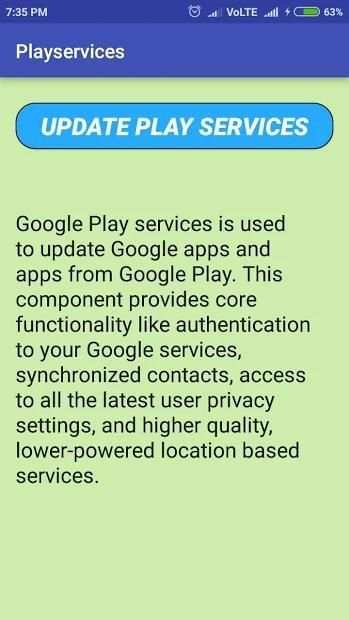 Play services and Error information screenshot 4