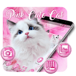 Pink Cute Furry Cat icon