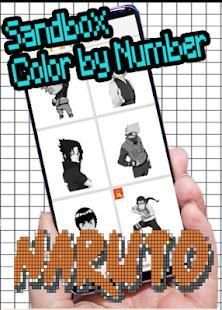 Color by Number Naruto Pixel art sandbox coloring screenshot 3