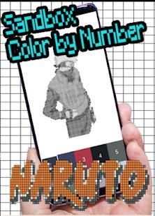 Color by Number Naruto Pixel art sandbox coloring screenshot 1