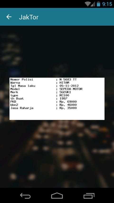 JakTor (Cek Nomor Polisi) screenshot 1
