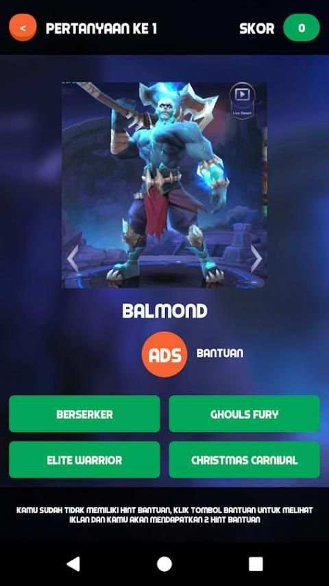 Tebak Skin - Quiz Mobile Legends Bang Bang screenshot 1