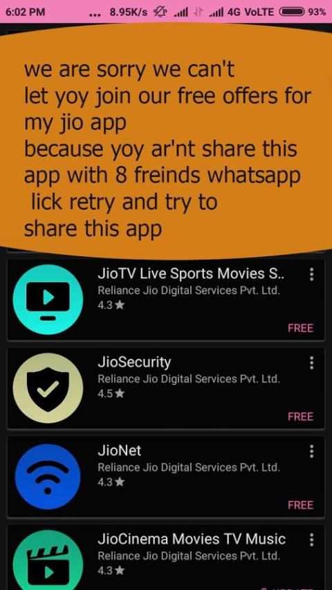 My jio primer 2018 jio app स्क्रीनशॉट 1