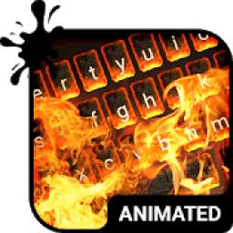 Burning Flaming Fire HD Animated Keyboard Theme
