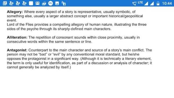 Literary Terms Definitions and Examples screenshot 1