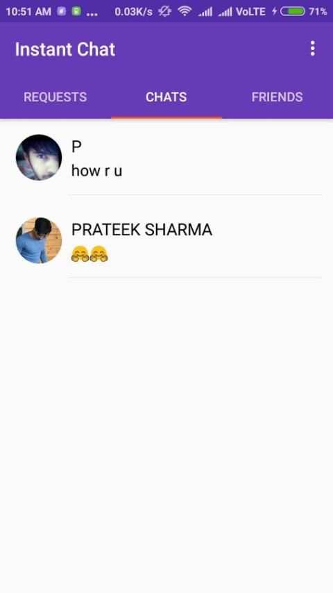 Instant Chat App स्क्रीनशॉट 2