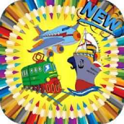 ikon Coloring Truck Train Transportation