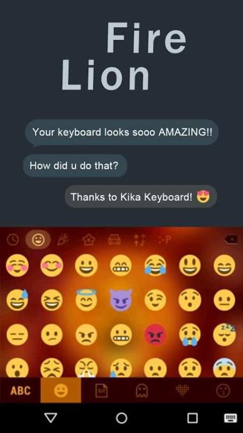 Fire Lion Emoji Kika Keyboard screenshot 5