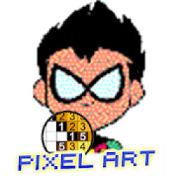 ikon Colour By Number - Teen Titans Pixel Art