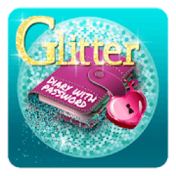 ikon Glitter Buku Harian Dengan Kata Sandi