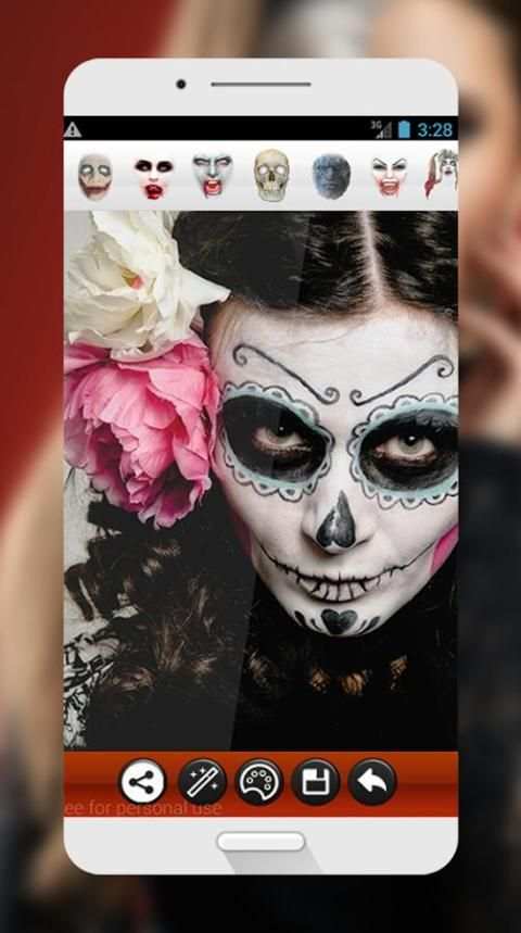 Halloween Face Makeup Photo Editor स्क्रीनशॉट 2