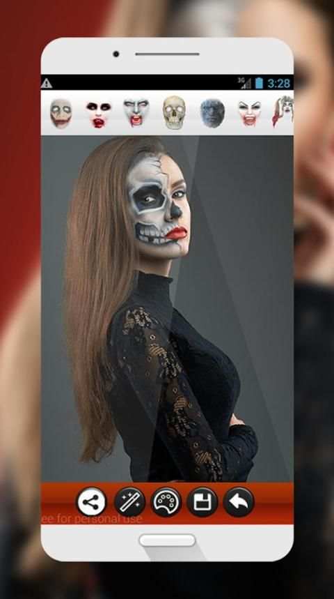 Halloween Face Makeup Photo Editor स्क्रीनशॉट 1