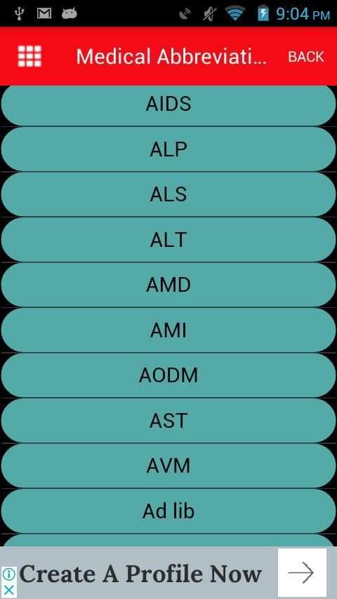 Medical Abbreviations and Meanings screenshot 3