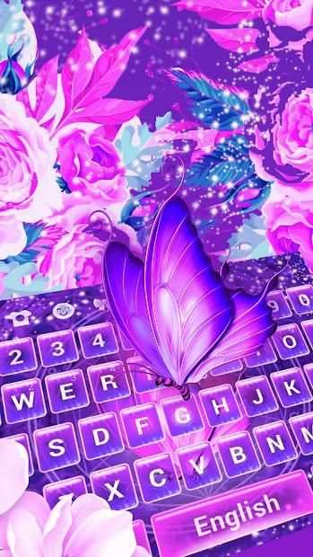 Butterfly Purple Keyboard Theme screenshot 2