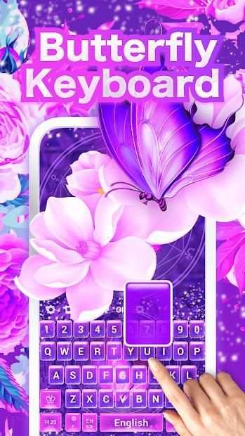 Butterfly Purple Keyboard Theme स्क्रीनशॉट 3