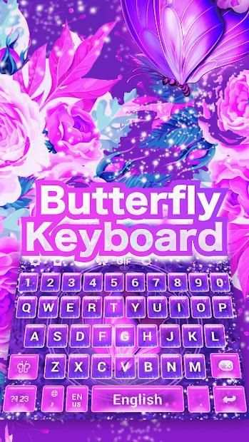 Butterfly Purple Keyboard Theme screenshot 1