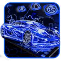 Blue Neon Racing Car Theme