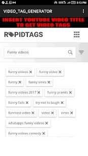 YOUTUBE VIDEOS TAGS GENERATOR - RAPIDTAGS screenshot 1