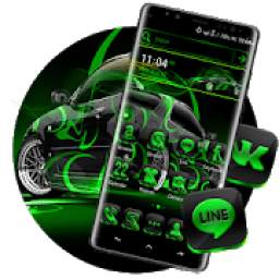 Neon Green Car Launcher Theme