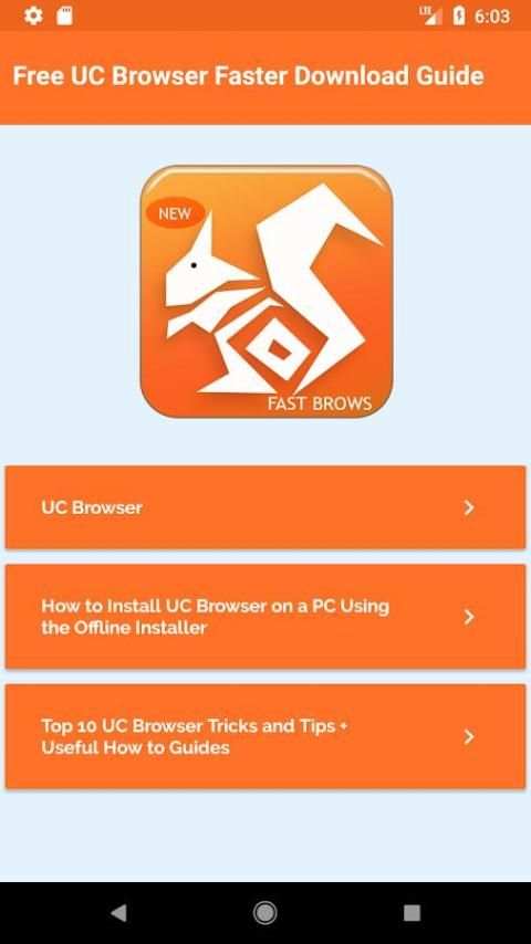 Free Uc Browser Faster Guide screenshot 1