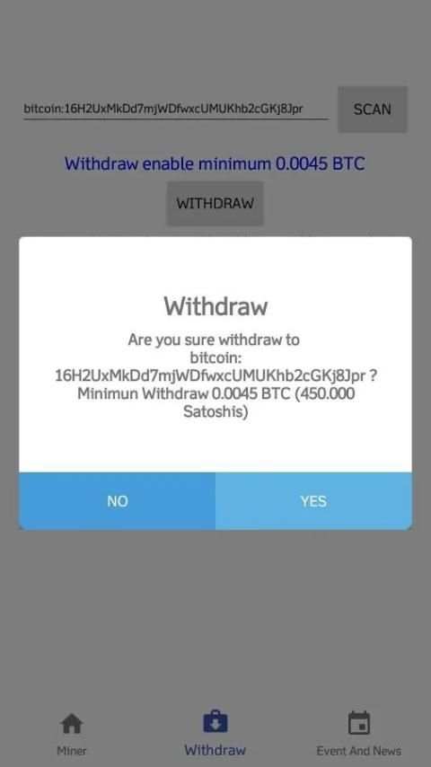 Bitcoin Miner Android 2018 screenshot 3