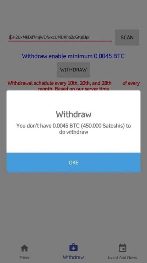 Bitcoin Miner Android 2018 screenshot 4