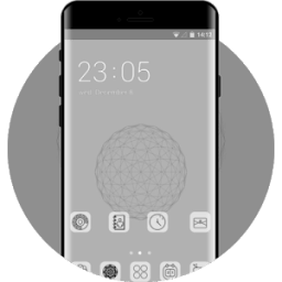 ikon Abstract gray theme line circle 3d art wallpaper