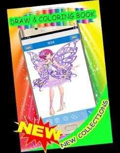 draw \ coloring new 3D winx fairy free screenshot 2